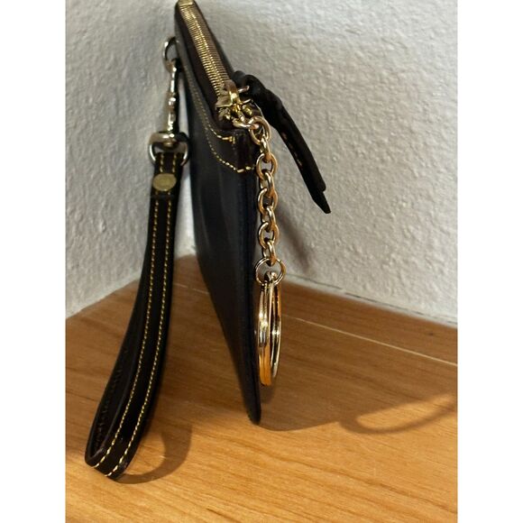 Dooney & Bourke Zip Top Card Case Wristlet Navy Blue EUC - Picture 6 of 9